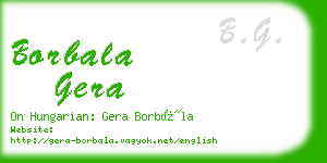 borbala gera business card